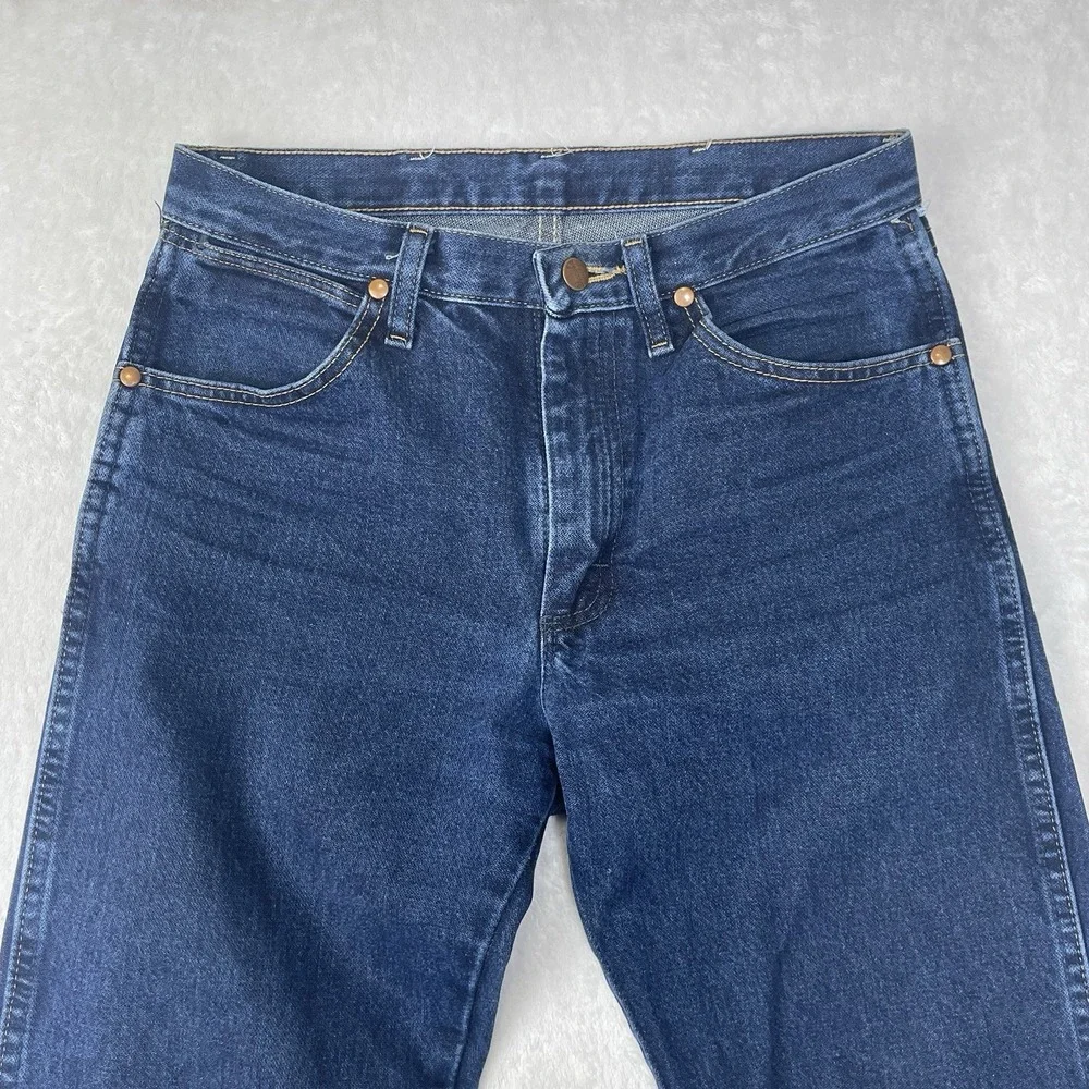 Wrangler Jeans Men's 29/30 Blue Denim Cowboy Cut Relaxed Fit Mid Rise Western